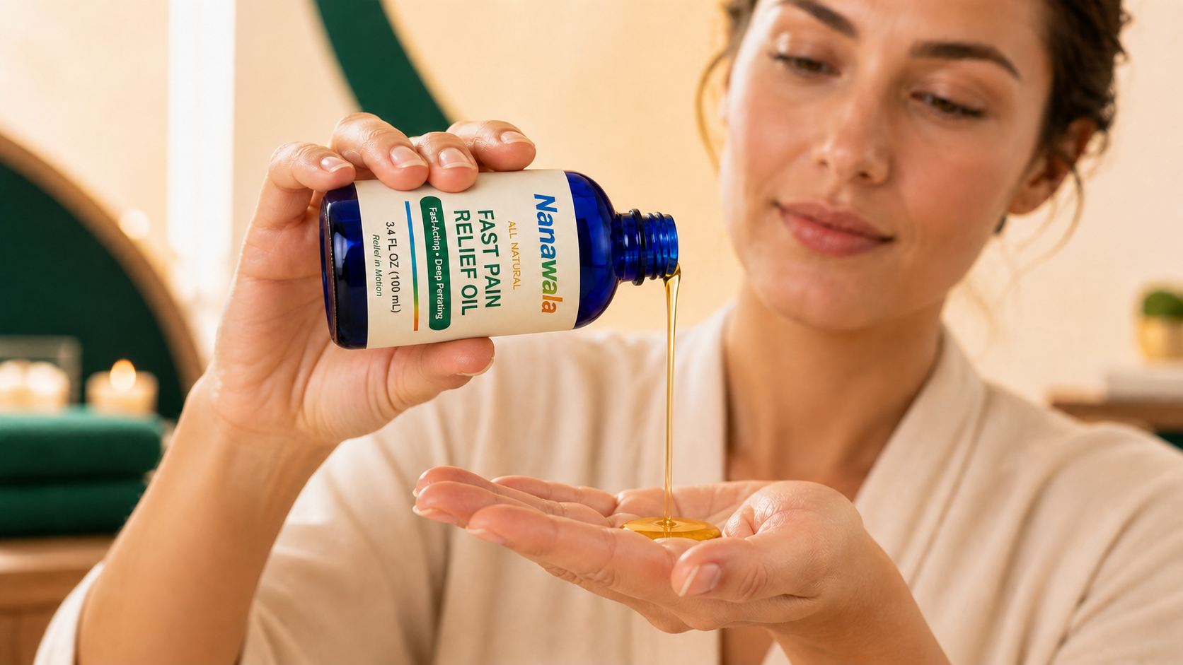 Applying Nanawala oil to the palm